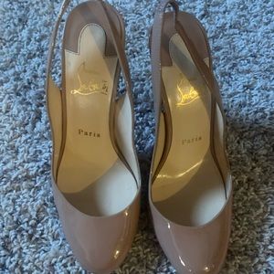 Tan Christian Louboutin Slingbacks - Size 37